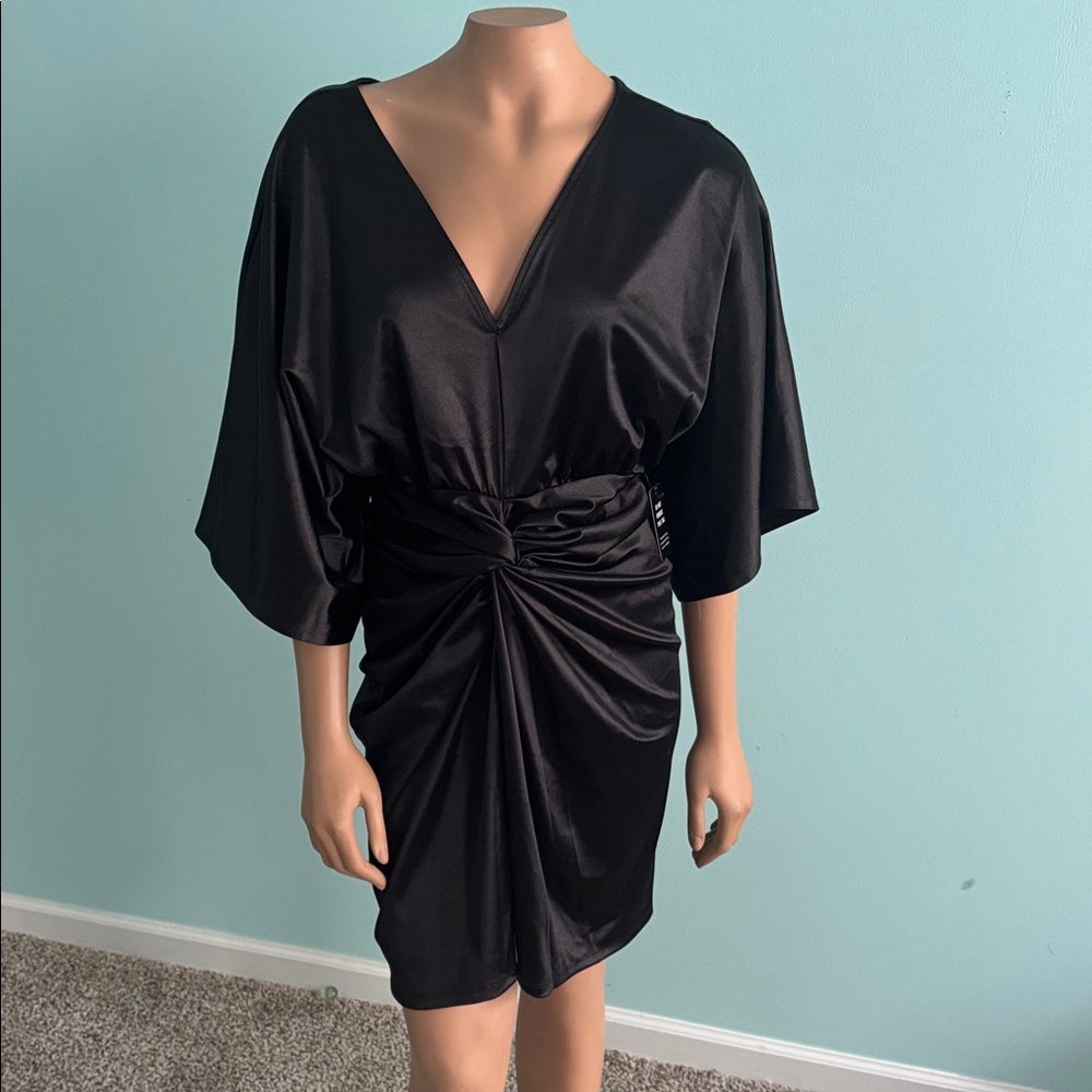 NWT! Express Sleek Black Satin Dress size S